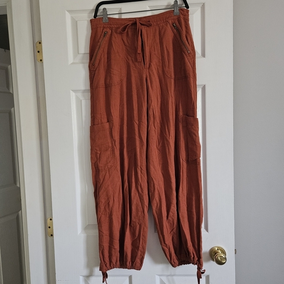 Dex Terracotta Wide Leg Pants - Picture 1 of 6